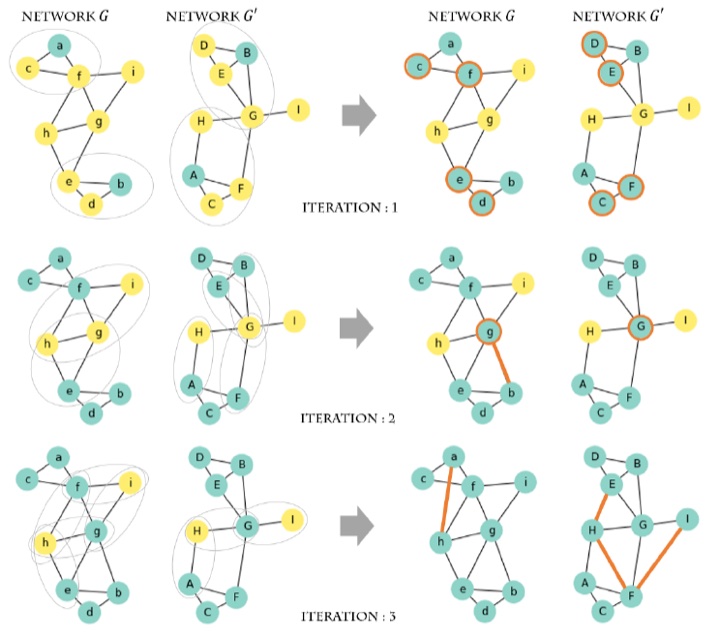 Pipeline figure of Joint Link Prediction and Network Alignment via Cross-graph Embedding